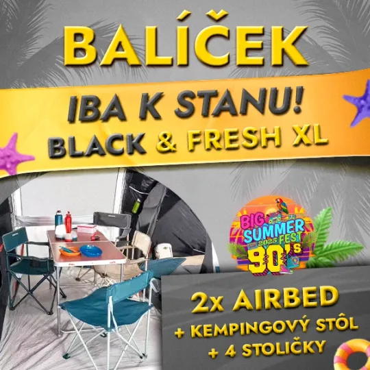 Balíček 2x Airbed + kempingový stôl + 4 stoličky